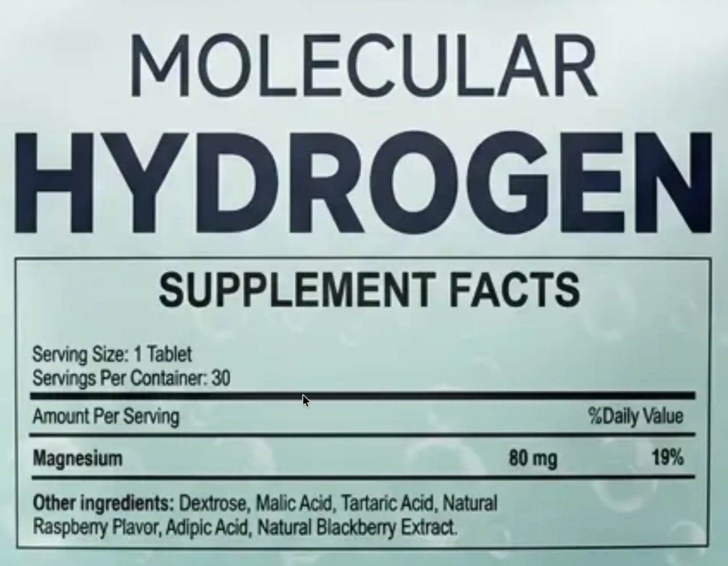 HALE Molecular Hydrogen Tablets
