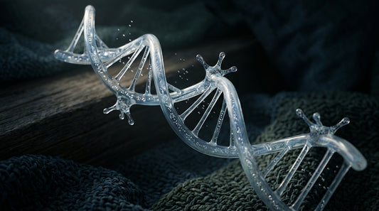 A peaceful nighttime bedroom setting representing deep sleep and recovery with molecular hydrogen